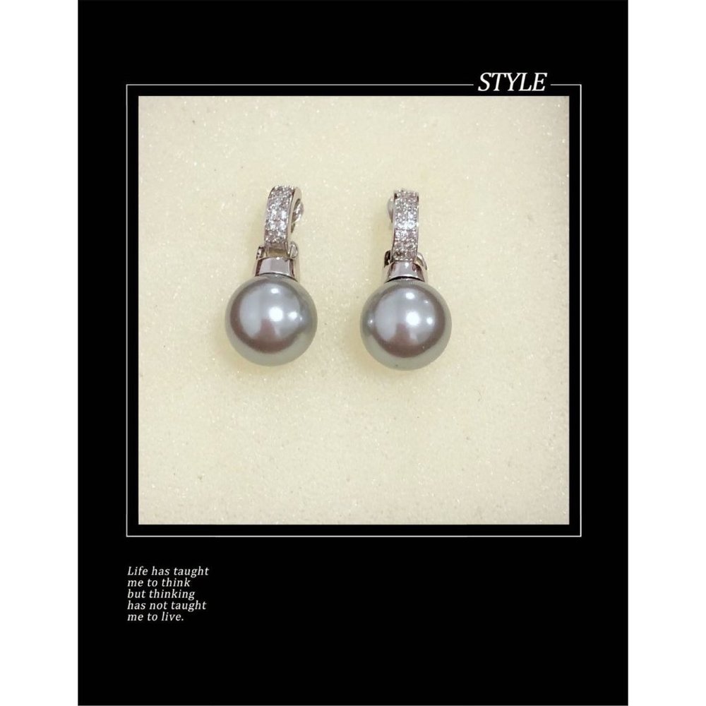 silver pear studs